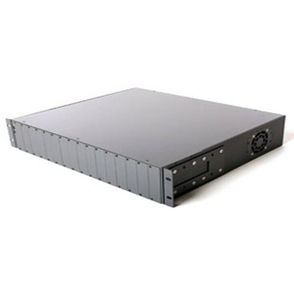 16-Slot Unmanaged Universal Media Converter Rack, w/1 DC Power Supply